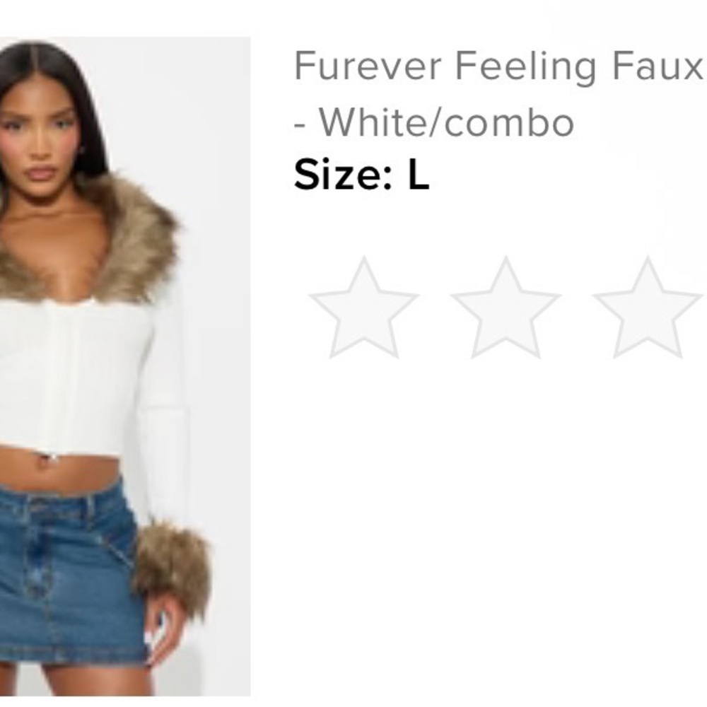 Fashion Nova White Faux Fur Trim Jacket